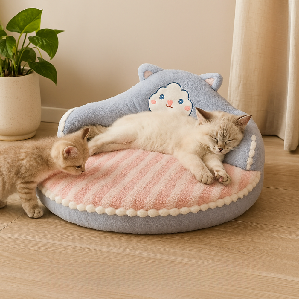 Cute Cat Bed for Small Cats | Soft Sleeping Couch