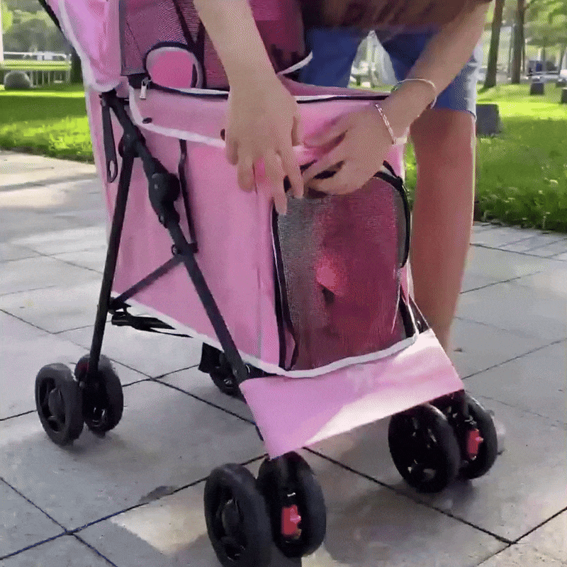 Foldable Pet Stroller Dog & Cat Wagon with Breathable Mesh & Cozy Seat